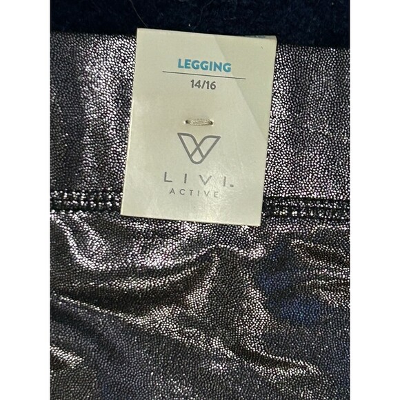 Livi Active Leggings NWT‎ Pewter Metalic Sz 14/16 (MSRP $49.95) - Picture 6 of 6